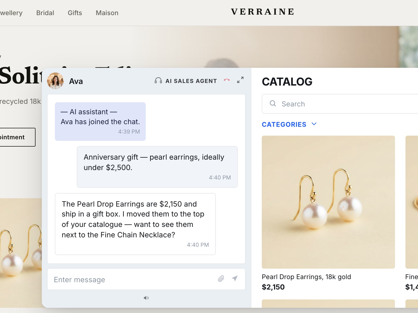 AI Sales Agent — Immerss in a storefront