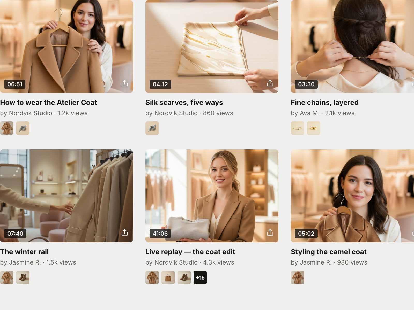 Shoppable Video Library — Immerss in a storefront